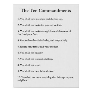The 10 Commandments Methodist Home & Office Faux Canvas Print