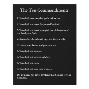 The 10 Commandments Methodist Home & Office Faux Canvas Print