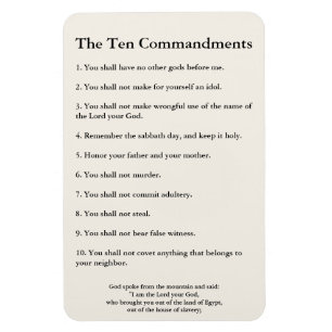 The 10 Commandments Methodist Home & Office Magnet
