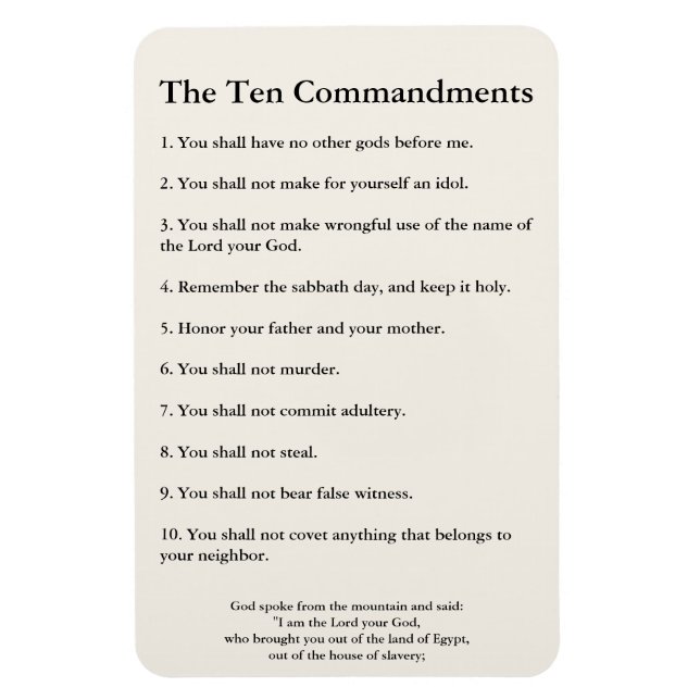 The 10 Commandments Methodist Home & Office Magnet (Vertical)