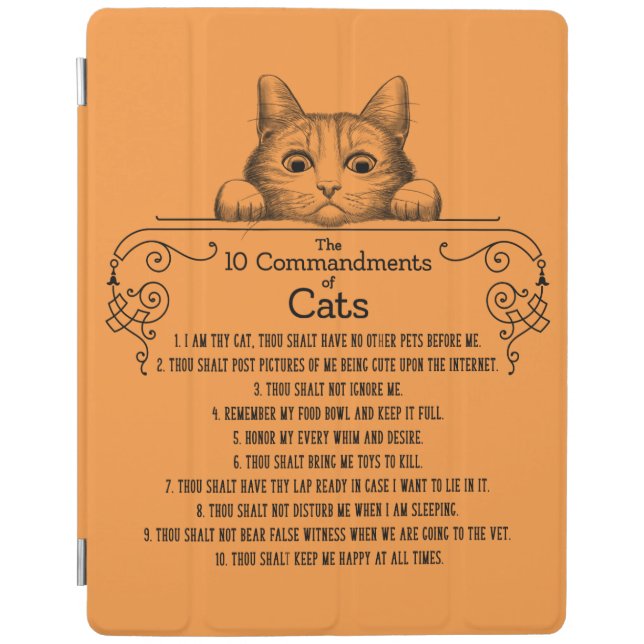The 10 Commandments of Cats Funny iPad Smart Cover (Front)