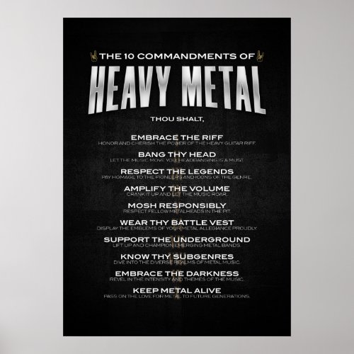 The 10 Commandments of Heavy Metal Poster
