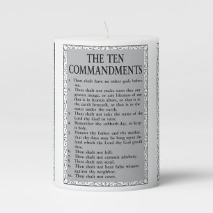 The 10 Commandments Pillar Candle