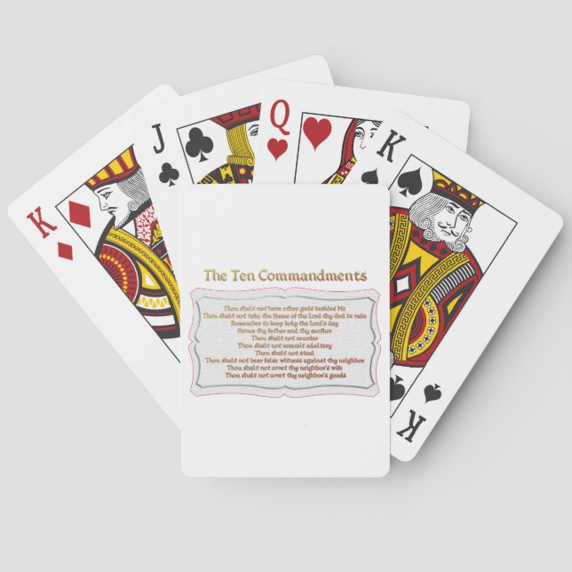 The 10 Commandments Poker Cards (Back)
