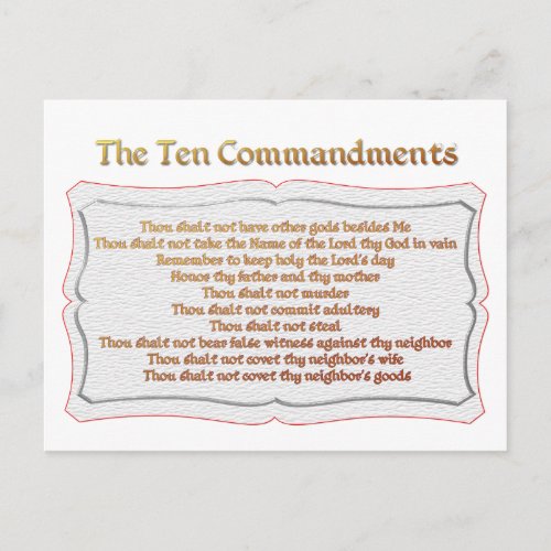 The 10 Commandments Postcard