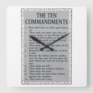 The 10 Commandments Square Wall Clock