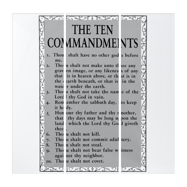 The 10 Commandments Wall Art (Front)