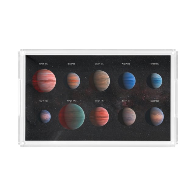 The 10 Hot Jupiter Wasp Exoplanets Acrylic Tray (Front)