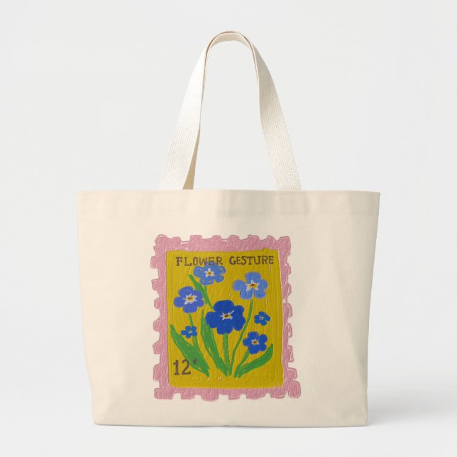 The 12 Cent Flower Gesture Large Tote Bag (Front)