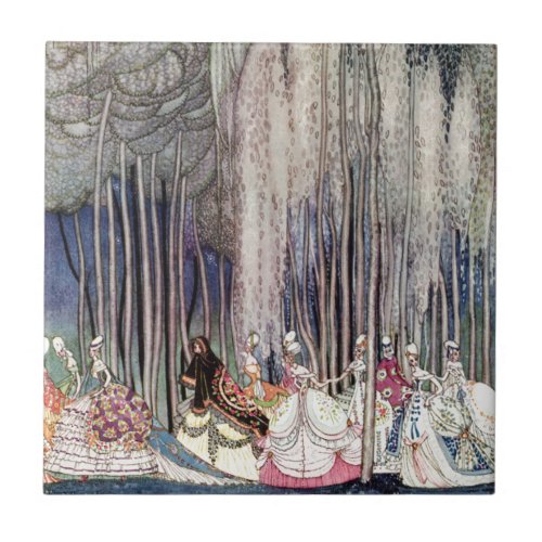 The 12 Dancing Princesses in the Forest by Nielsen Ceramic Tile