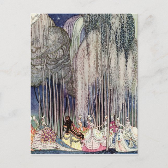The 12 Dancing Princesses in the Forest by Nielsen Postcard (Front)