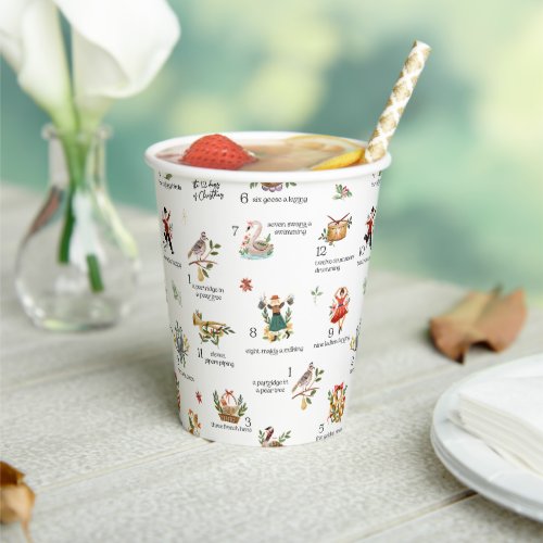 The 12 Days of Christmas  Holiday Paper Cups