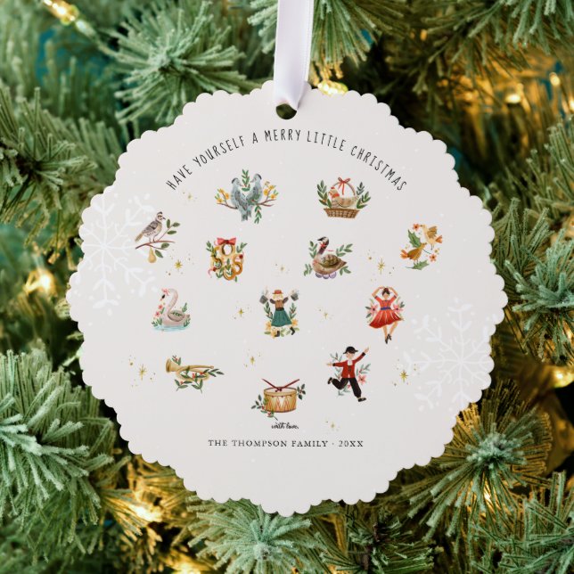 The 12 Days of Christmas | Holiday Photo Ornament Card (Insitu (Tree))