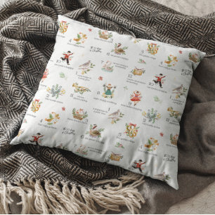 The 12 Days of Christmas   Holiday Throw Pillow