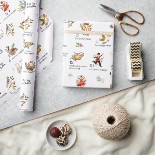 The 12 Days of Christmas  Holiday Wrapping Paper