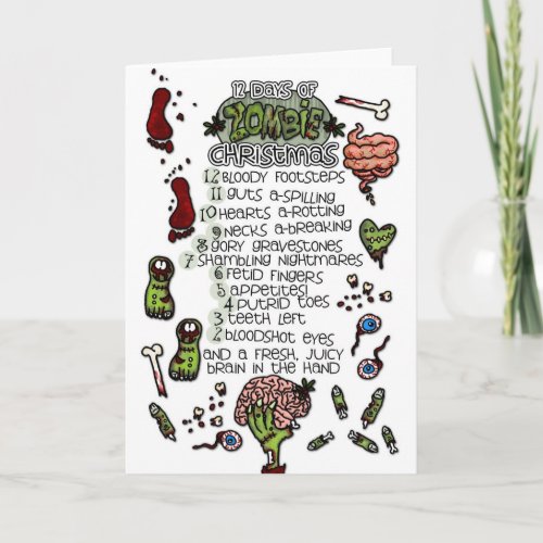 The 12 Days of Zombie Christmas Holiday Card