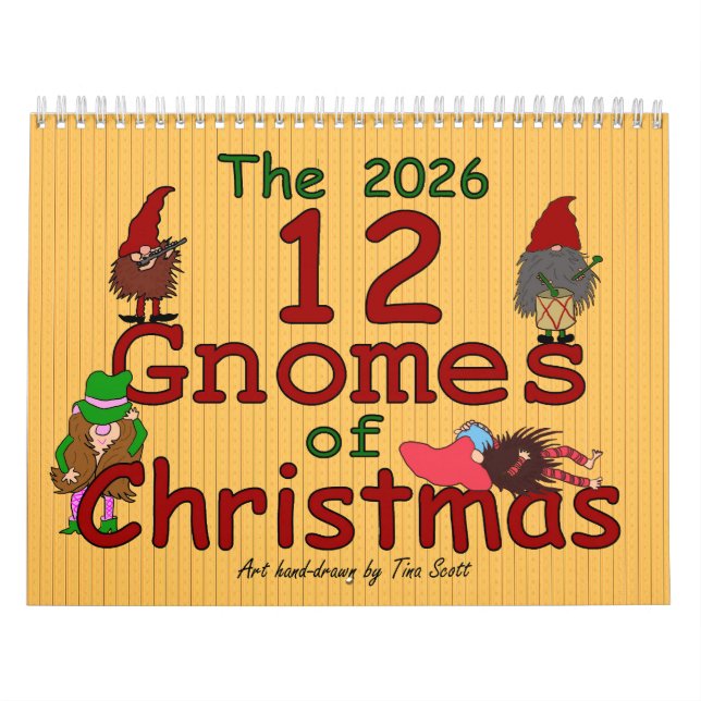 The 12 Gnomes of Christmas 2026 Calendar (Cover)