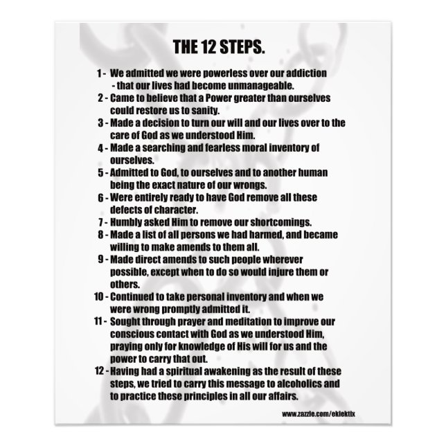 THE 12 STEPS PHOTO PRINT (Front)
