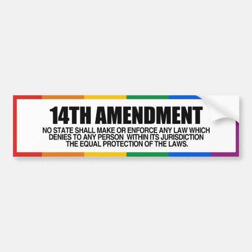 THE 14TH AMENDMENT _png Bumper Sticker