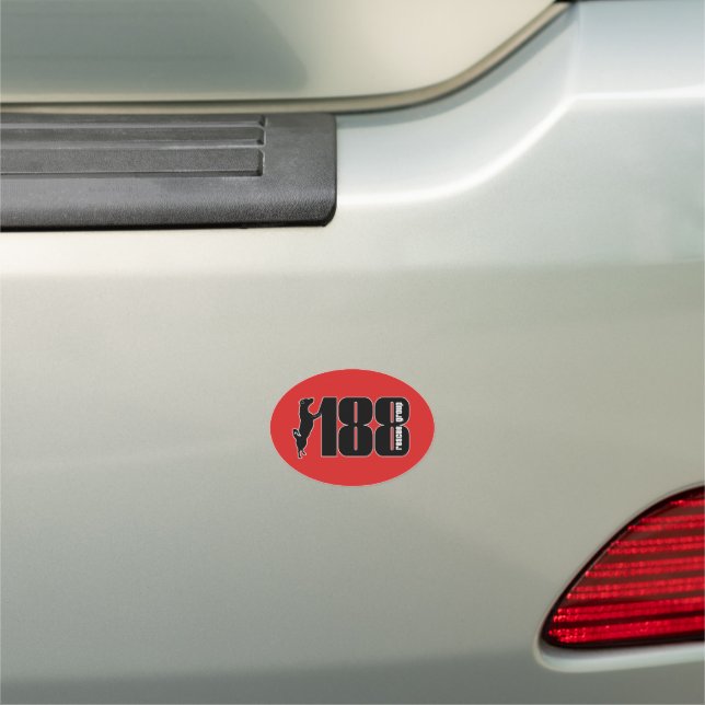 The 188 Rescue Group Oval Car Magnet (In Situ)