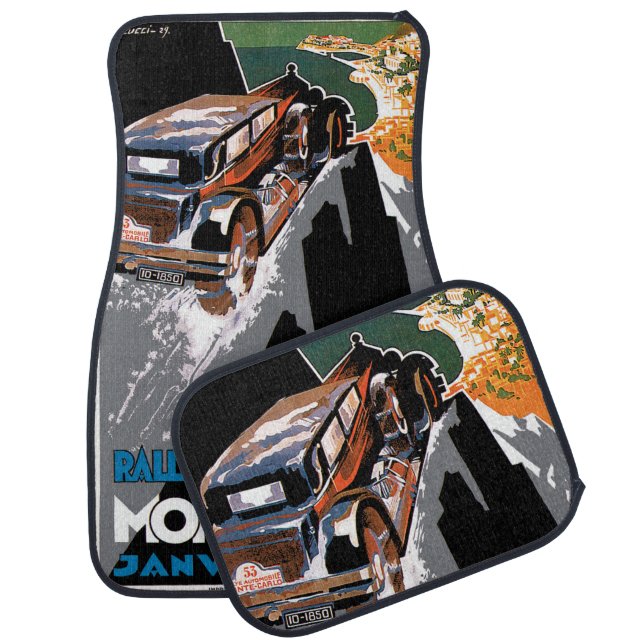 The 1930 Monte Carlo Auto Rally Car Floor Mat (Set)
