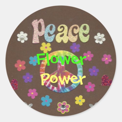 The 1960s Flower Power Sticker