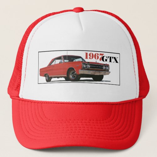 THE 1967 RED GTX TRUCKER HAT