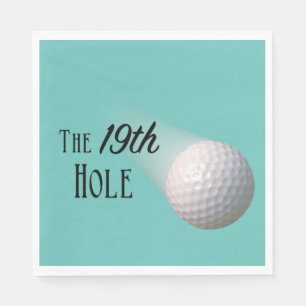 The 19th Hole Golf Teal Napkins