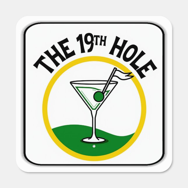 The 19th Hole Humorous Golf Clubhouse Sign (Front)