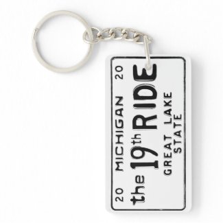 the 19th RIDE Michigan License Plate Paw Keychain 