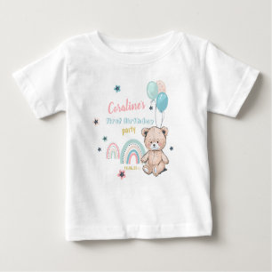 The 1st Birthday T-Shirt with a cute teddy bear