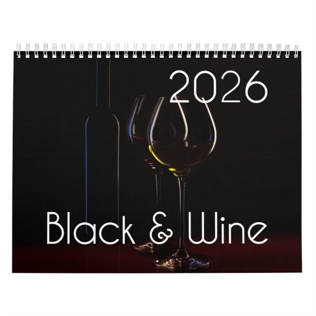The 2026 Wine Wall Calendar - Black & Wine  (Cover)