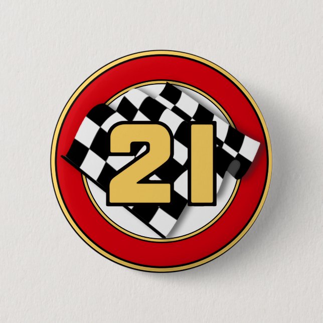 The 21 Car Pinback Button (Front)