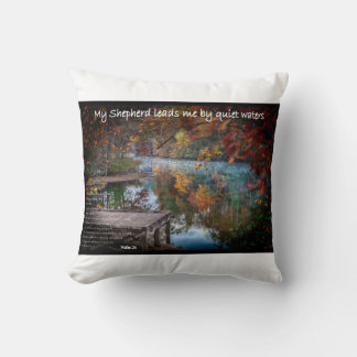 The 23rd Psalm in a tapestry Throw Pillow