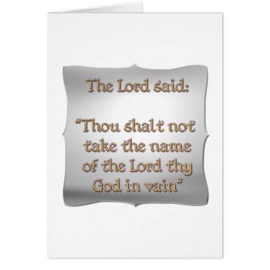 The 2nd Commandment Cards (Front)