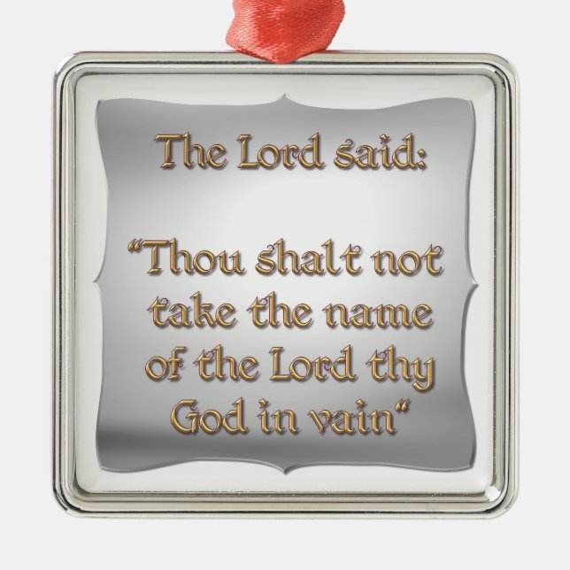 The 2nd Commandment Metal Ornament (Front)