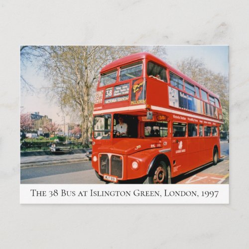 The 38 Bus at Islington Green London 1997 Postcard