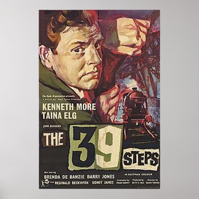 The 39 Steps by Hitchcock Wallpaper Poster (Front)