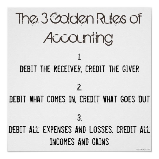 "The 3 Golden Rules Of Accounting" Poster | Zazzle.com