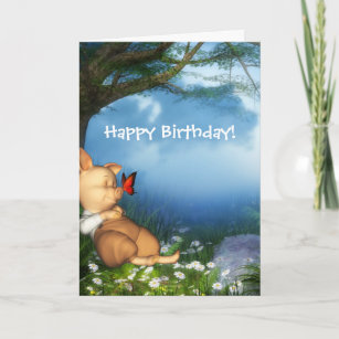 Piggy Birthday Cards Zazzle