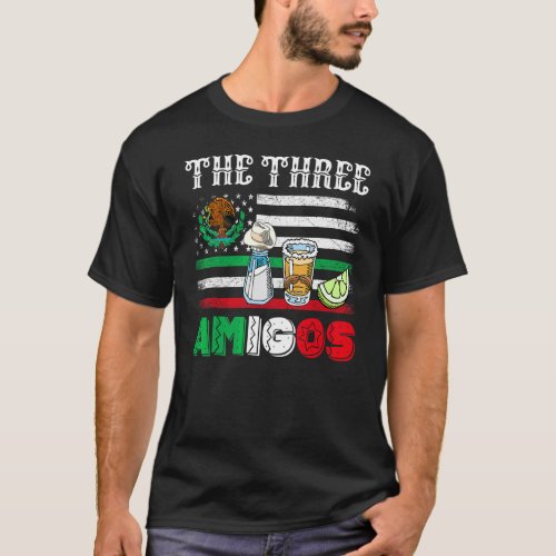 The 3 Three Amigos Salt Tequila Lime Vintage Cinco T_Shirt