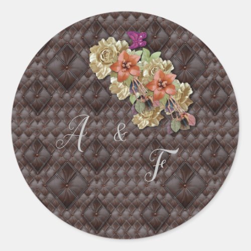 The 3D Leather Academia Decor  Cards Classic Round Sticker