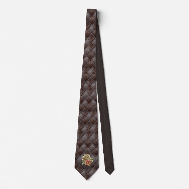The 3D Leather Academia Decor  Neck Tie (Front)