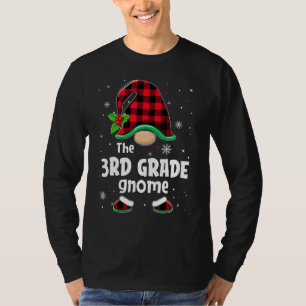 The 3rd Grade Gnome Buffalo Plaid Christmas Matchi T-Shirt