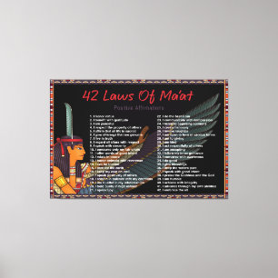 The 42 Laws Of Maat - Negative Confessions Canvas Print