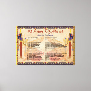 The 42 Laws Of Maat - Negative Confessions Canvas Print