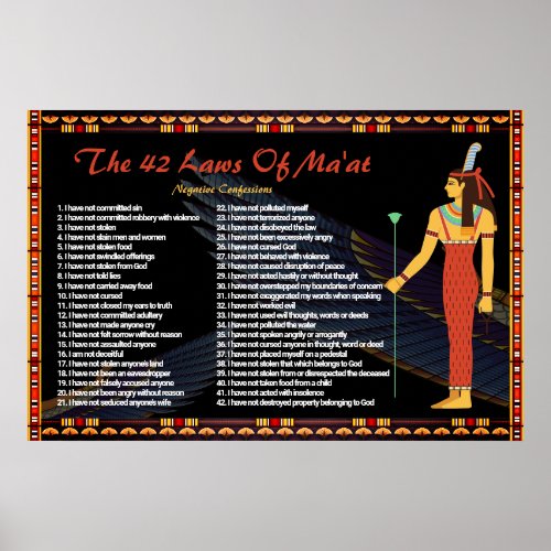 The 42 Laws Of Maat _ Negative Confessions Poster