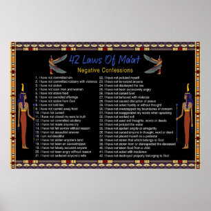 The 42 Laws Of Maat - Negative Confessions Poster