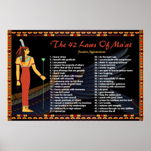 The 42 Laws Of Maat - Positive Affirmations Poster