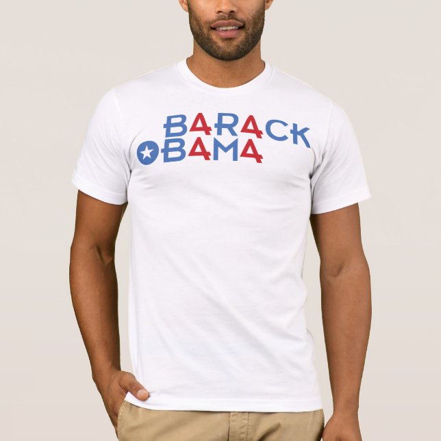The 44th President, Barack Obama, Four Red 4’s T-Shirt (Front)